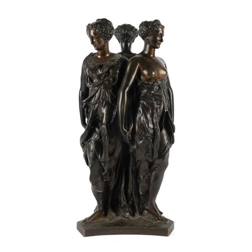 AFTER GERMAIN PILON (1525-1590): A FRENCH BRONZE FIGURE GROUP OF THE THREE GRACES