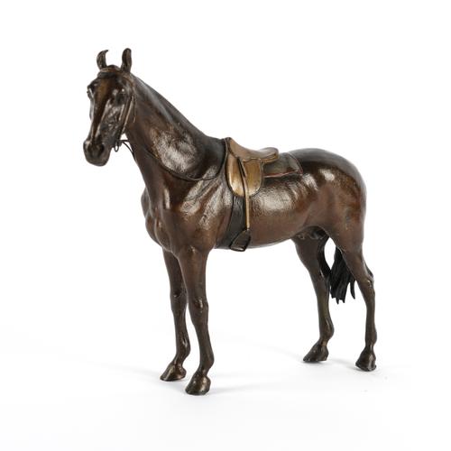 FRANZ BERGMAN (1861-1936): AN AUSTRIAN COLD-PAINTED BRONZE MODEL OF A HORSE