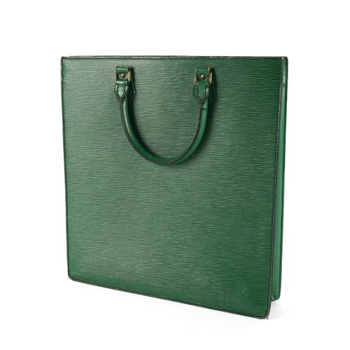 LOUIS VUITTON: A GREEN EPI LEATHER SAC PLAT BAG