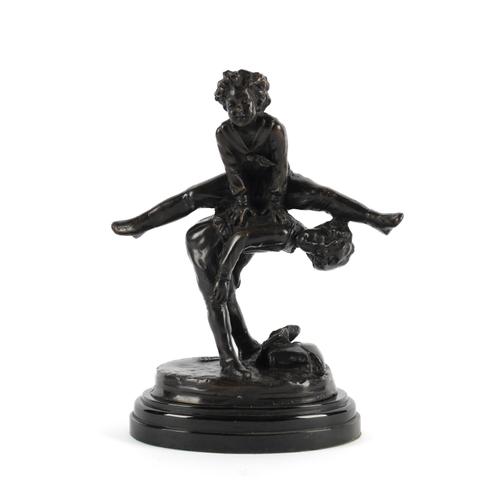 AFTER ALFRED BAYRE (FRENCH, 1839-1882: A PATINATED BRONZE FIGURAL GROUP OF CHILDREN KNOWN AS 'LEAPFROG'