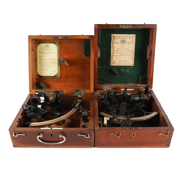 TWO WWII AND MID-CENTURY MARINE SEXTANTS BY HENRY HUGHES & SON, LONDON AND G. DE KONINGH, ARNHEM (2)