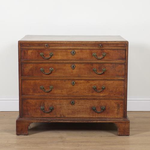 A MID 18TH CENTURY MAHOGANY CADDY TOP CHEST OF DRAWERS