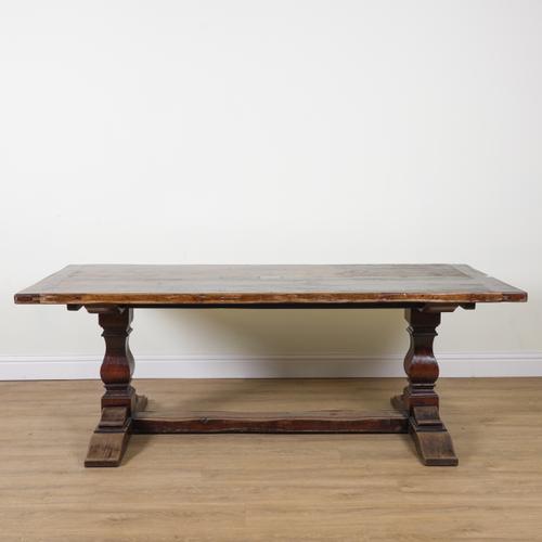 A 17TH CENTURY STYLE OAK REFECTORY TABLE
