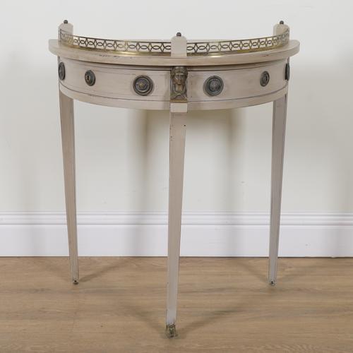 A LATE 19TH CENTURY DUTCH DEMI LUNE SIDE TABLE