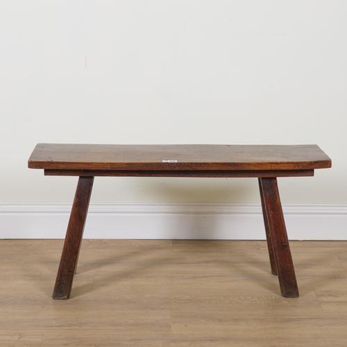 A LATE 18TH CENTURY PROVINCIAL OAK AND ELM RECTANGULAR STOOL