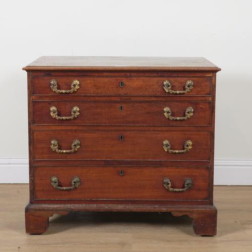 A GEORGE II MAHOGANY CHEST OF DRAWERS