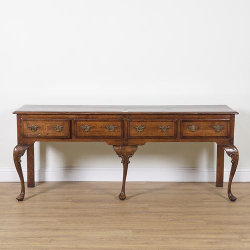 A MID 18TH CENTURY STYLE INLAID OAK DRESSER BASE