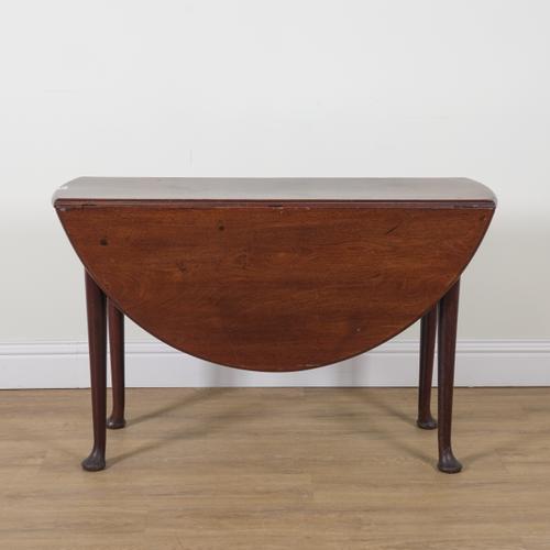 A GEORGE II MAHOGANY OVAL DROP FLAP TABLE