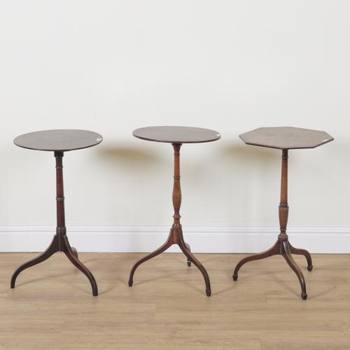 THREE VARIOUS GEORGE III MAHOGANY OCCASIONAL TABLES (3)