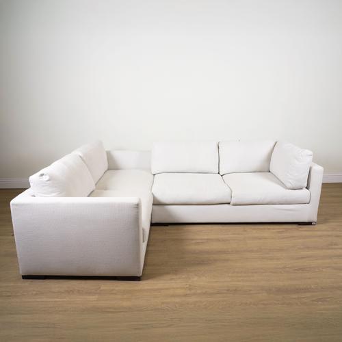 MERIDIANI ITALY; A CREAM UPHOLSTERED CORNER SOFA