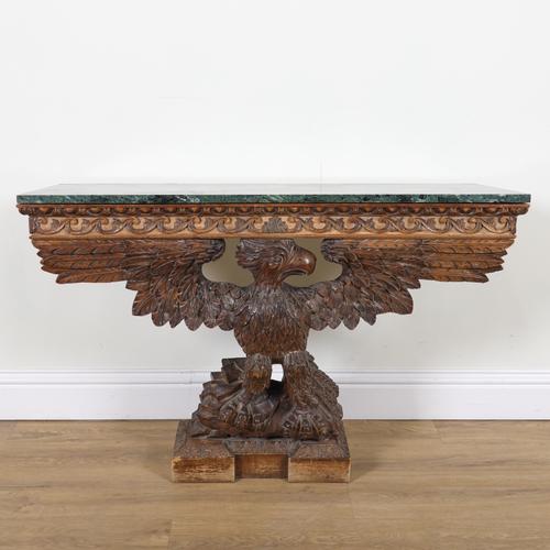 A MARBLE TOPPED CONSOLE TABLE