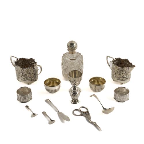 A GROUP OF SILVER AND PLATED WARES (14)