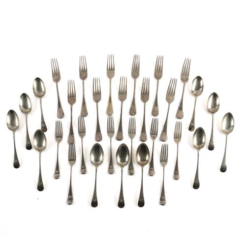 A PART CANTEEN OF OLD ENGLISH PATTERN TABLE FLATWARE
