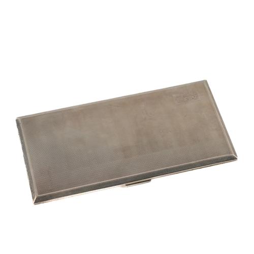 A SILVER RECTANGULAR CIGARETTE CASE