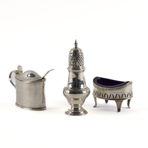 A GROUP OF SILVER CONDIMENTS (4)