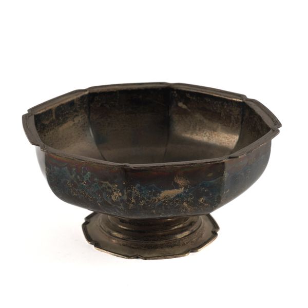 A SILVER OCTAGONAL BOWL