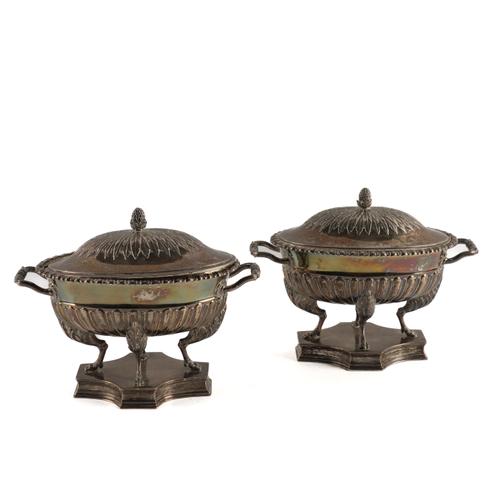 A PAIR OF SWEDISH SAUCE TUREENS AND COVERS (4)