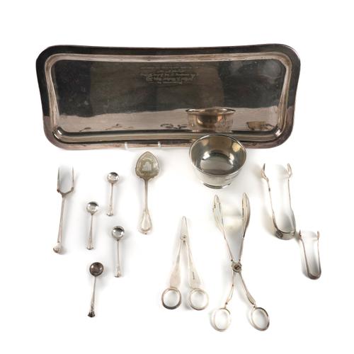 A SILVER BOWL AND A GROUP OF PLATED WARES (QTY)