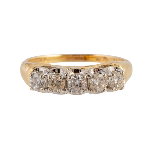 A FIVE STONE DIAMOND RING