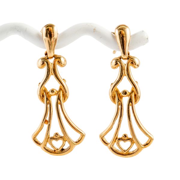 A PAIR OF 9CT GOLD PENDANT EARRINGS (3)