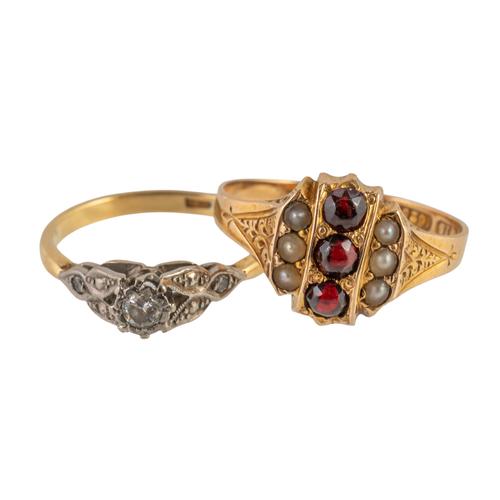 TWO GEMSET RINGS (3)