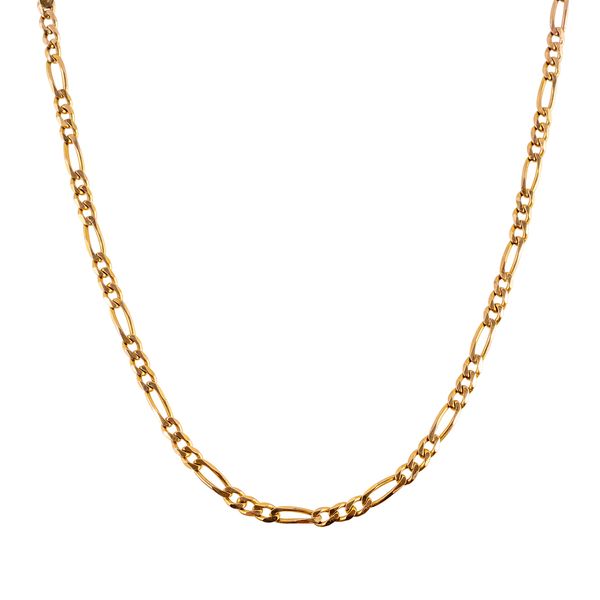 A BROKEN 9CT FIGARO CHAIN