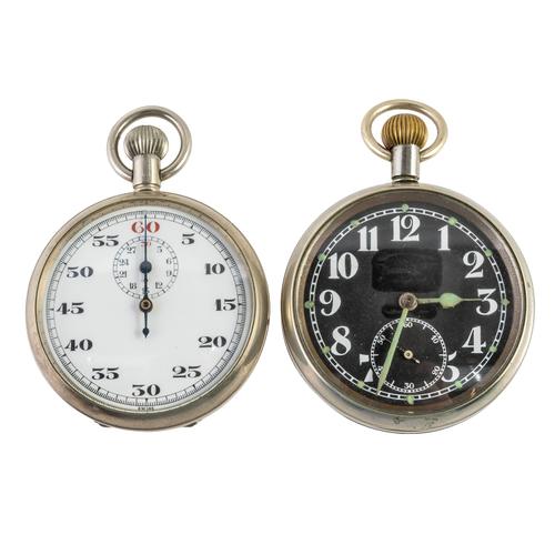 A WW2 AIR MINISTRY STOP WATCH AND A POCKET WATCH