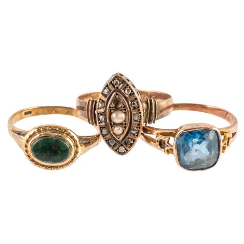 THREE GOLD RINGS (3)