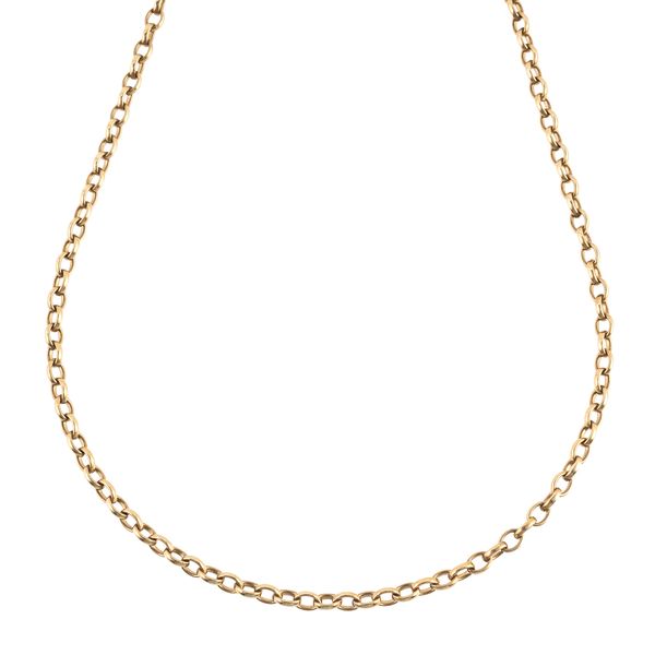 A 9CT GOLD OVAL LINK NECKCHAIN