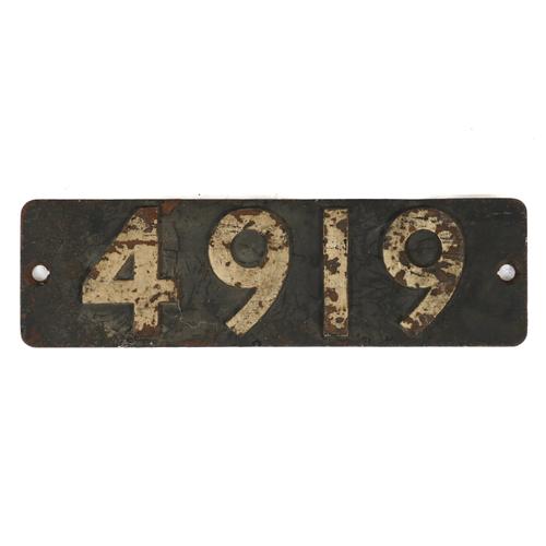 RAILWAY INTEREST, A LOCOMOTIVE SMOKEBOX NUMBERPLATE ‘4919’