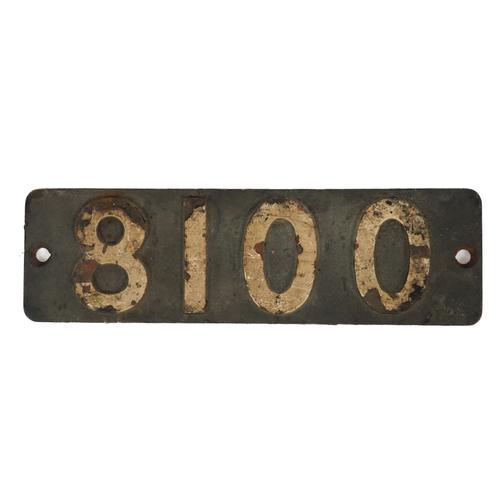 RAILWAY INTEREST, A LOCOMOTIVE SMOKEBOX NUMBERPLATE ‘8100’