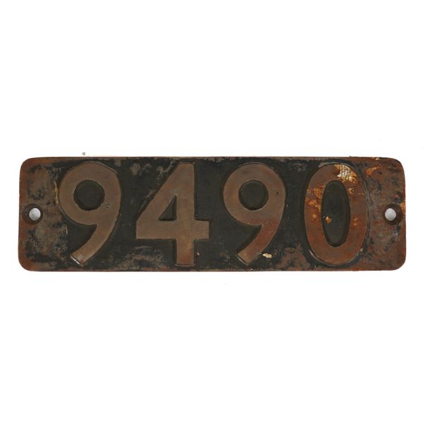 RAILWAY INTEREST, A LOCOMOTIVE SMOKEBOX NUMBERPLATE '9490'