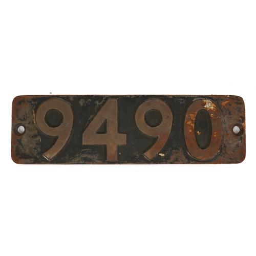 RAILWAY INTEREST, A LOCOMOTIVE SMOKEBOX NUMBERPLATE '9490'