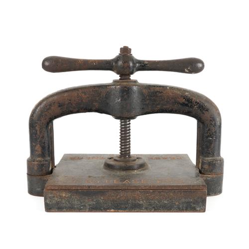 A CAST IRON BOOK BINDING PRESS