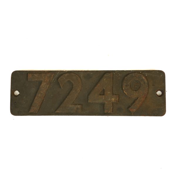 RAILWAY INTEREST, A LOCOMOTIVE SMOKEBOX NUMBERPLATE ‘7249’