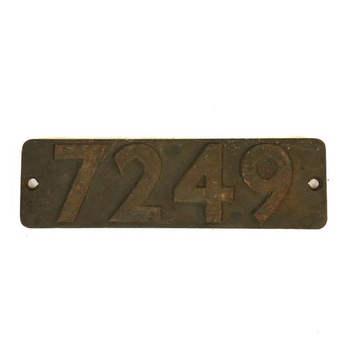 RAILWAY INTEREST, A LOCOMOTIVE SMOKEBOX NUMBERPLATE ‘7249’