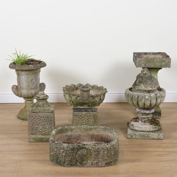 A GROUP OF ELEVEN RECONSTITUTED STONE ITEMS (11)