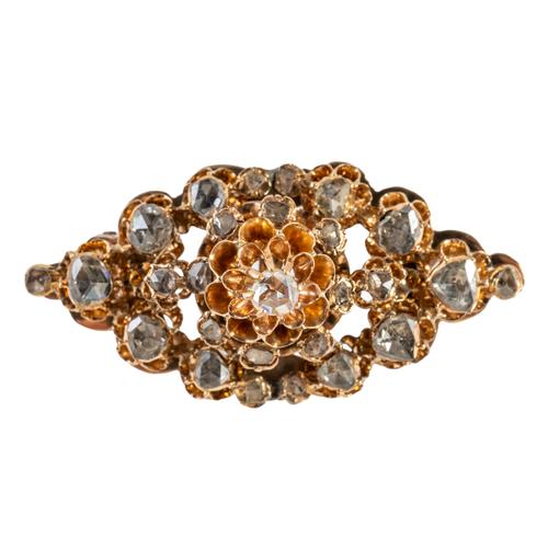 A ROSE CUT DIAMOND BROOCH (2)