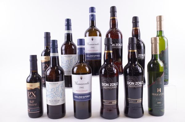 TWELVE BOTTLES SHERRY