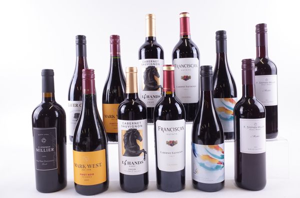 TWELVE BOTTLES AMERICAN RED WINE