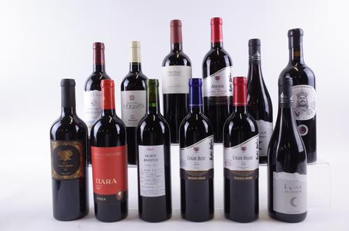 TWELVE BOTTLES RED WINE
