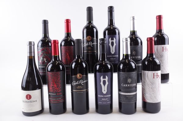 TWELVE BOTTLES AMERICAN RED WINE