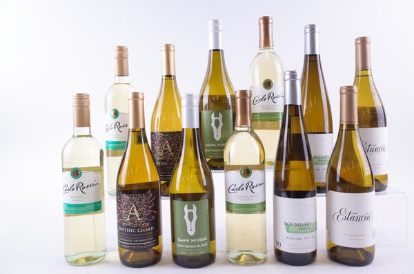 TWELVE BOTTLES AMERICAN WHITE WINE