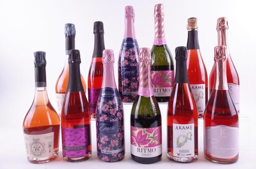 TWELVE BOTTLES PINK SPARKLING WINE