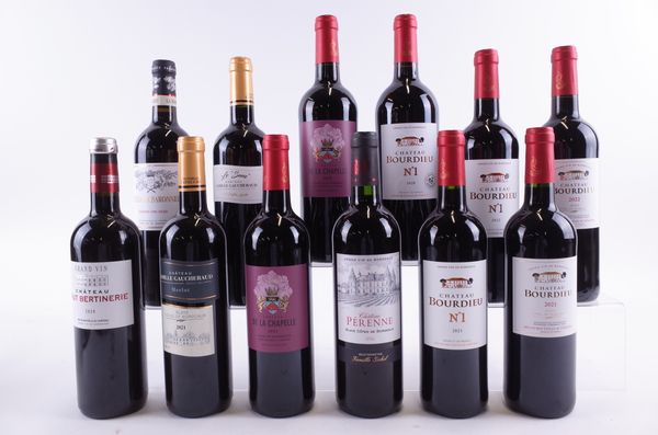 TWELVE BOTTLES RED BORDEAUX