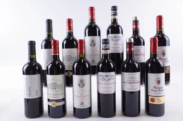 TWELVE BOTTLES RED BORDEAUX