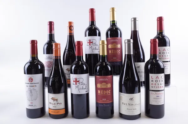 TWELVE BOTTLES FRENCH RED WINE