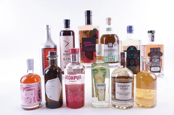 TWELVE BOTTLES FLAVOURED GIN