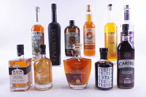 EIGHT BOTTLES RUM, TWO VODKA AND ONE NON-ALCOHOLIC APERATIF