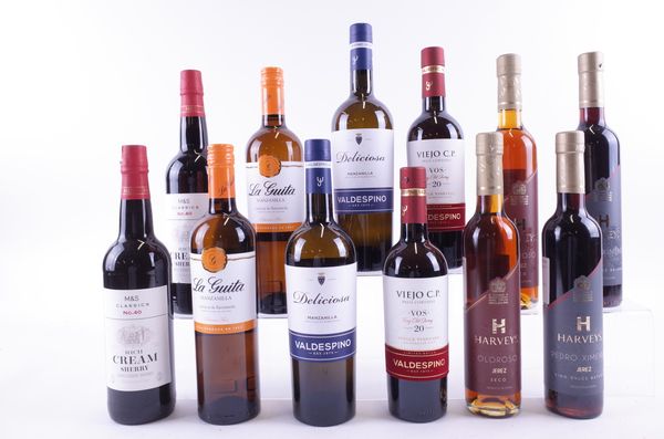 TWELVE BOTTLES SHERRY